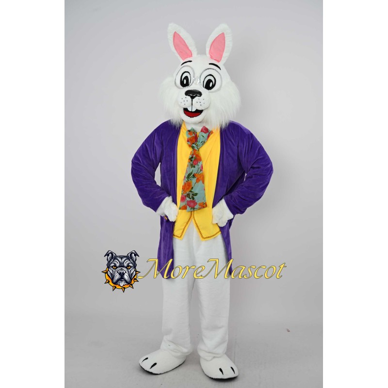 Purple Suit Rabbit Mascot Costume