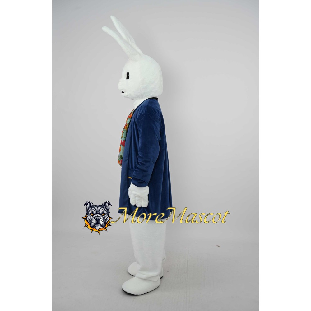 Blue Suit Rabbit Mascot Costume