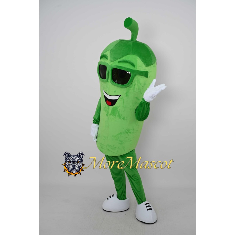 Green Eggplant Mascot Costume
