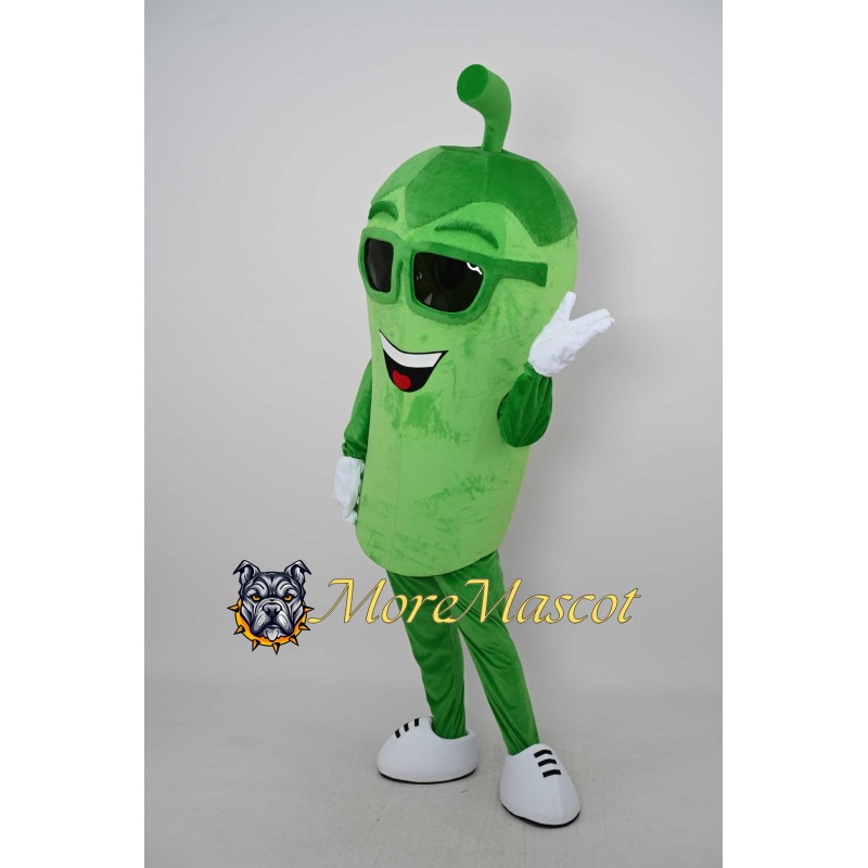 Green Eggplant Mascot Costume