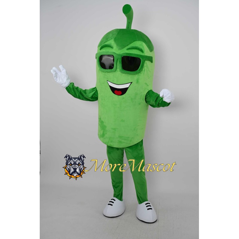 Green Eggplant Mascot Costume