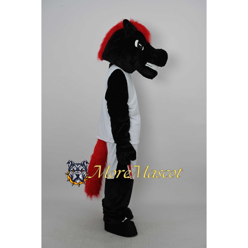 Sports Black Horse Mascot Costume