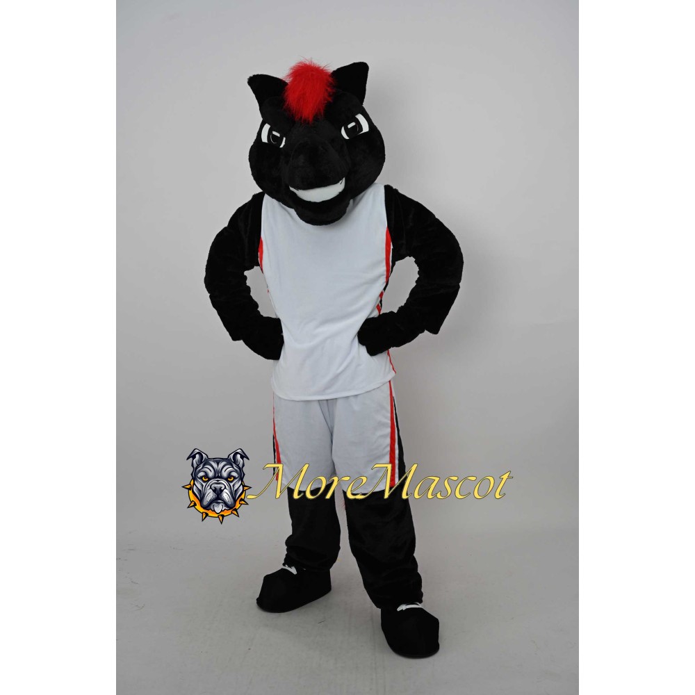 Sports Black Horse Mascot Costume
