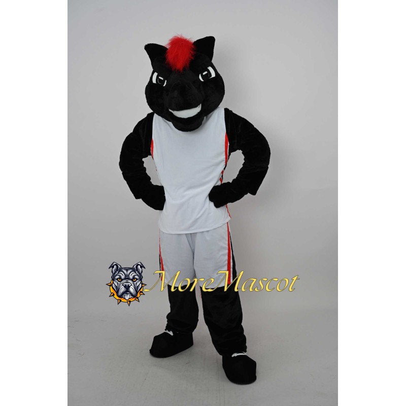 Sports Black Horse Mascot Costume