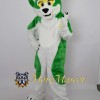 Green & White Husky Dog Mascot Costume