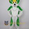 Green & White Husky Dog Mascot Costume