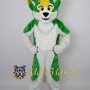 Green & White Husky Dog Mascot Costume