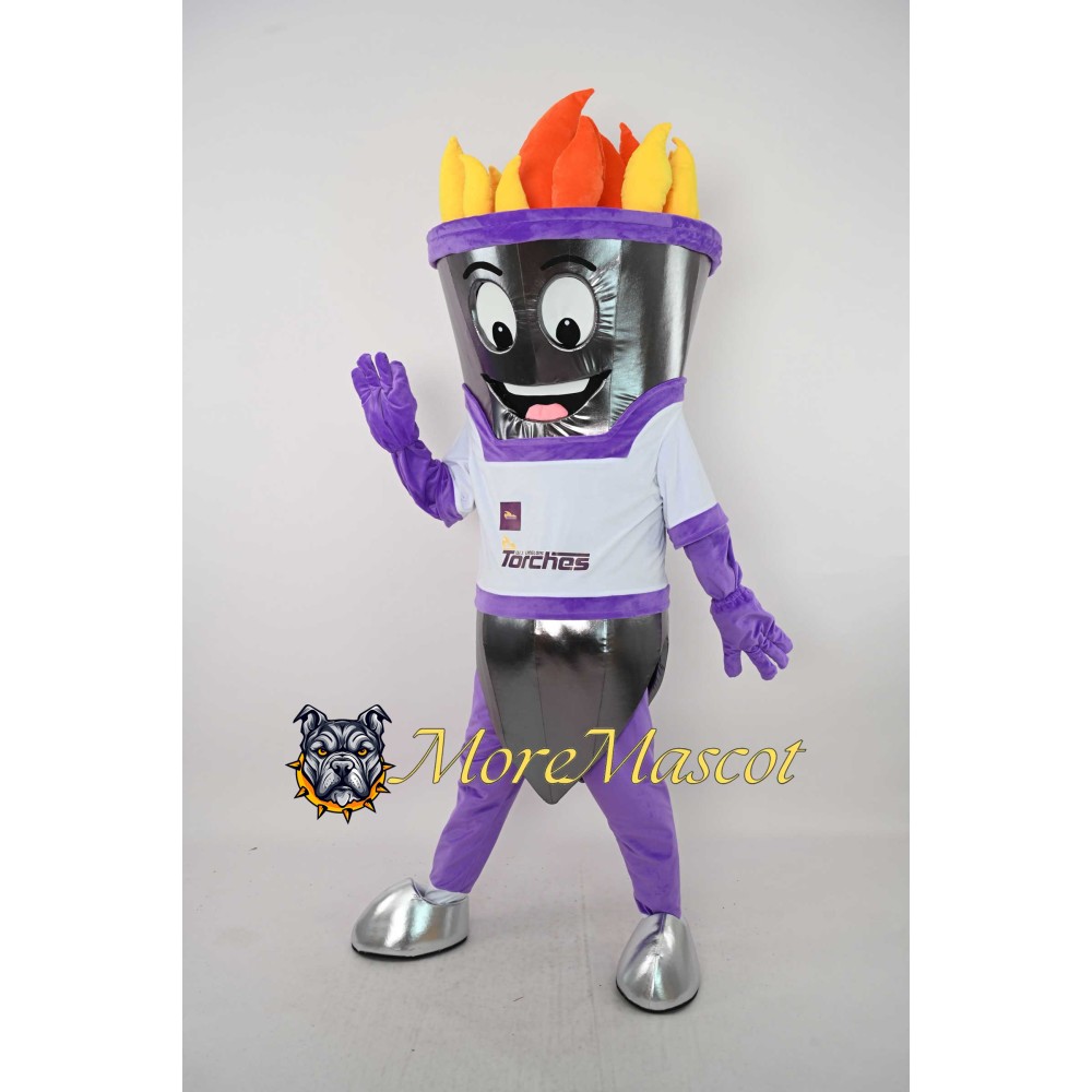 Purple Torch Mascot Costume