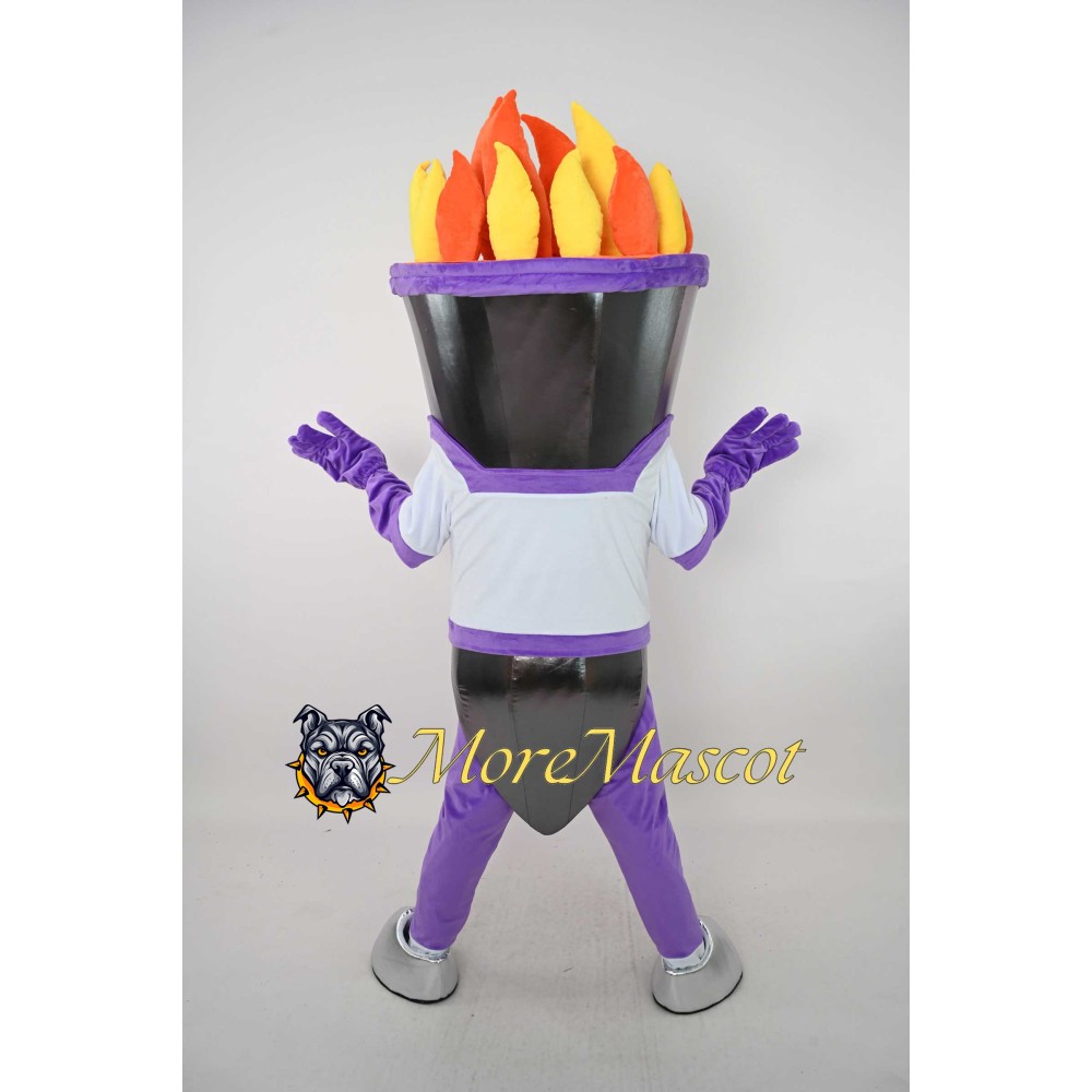 Purple Torch Mascot Costume