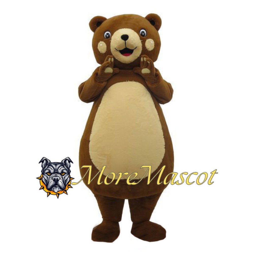 Happy Brown Bear Mascot Costume