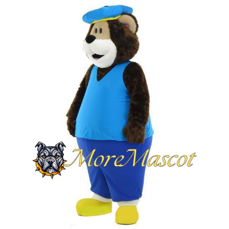 Blue Suit Bear Mascot Costume