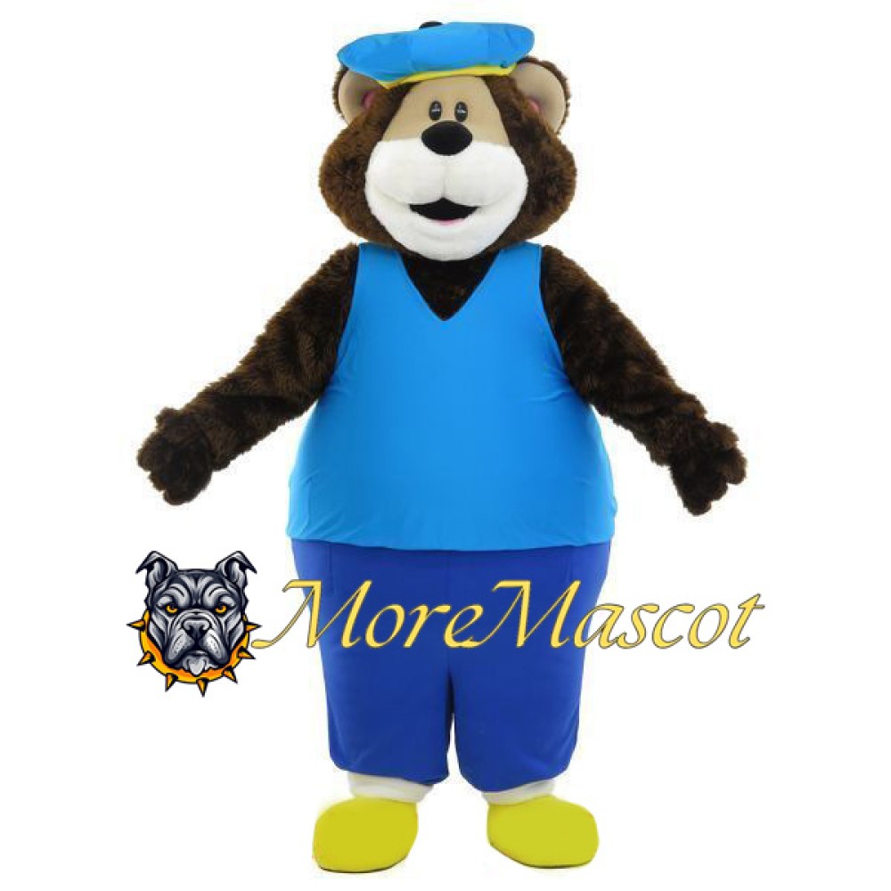 Blue Suit Bear Mascot Costume