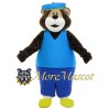 Blue Suit Bear Mascot Costume