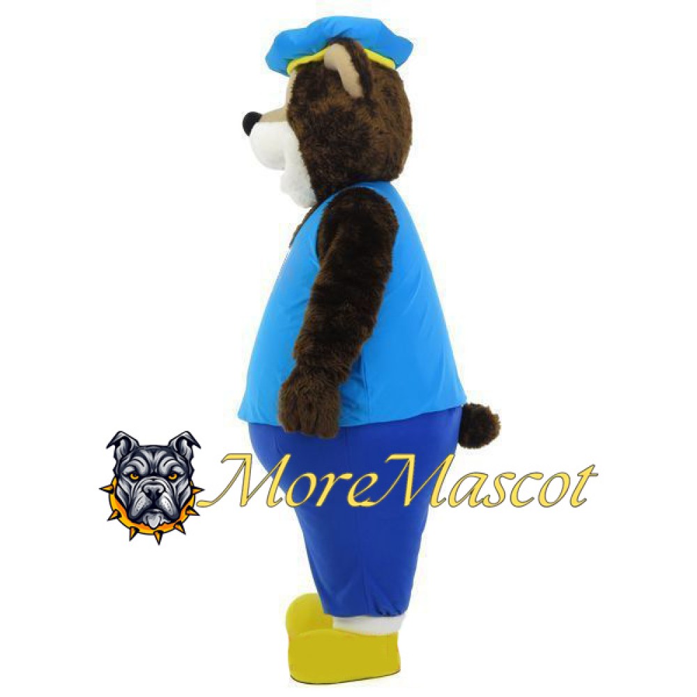 Blue Suit Bear Mascot Costume