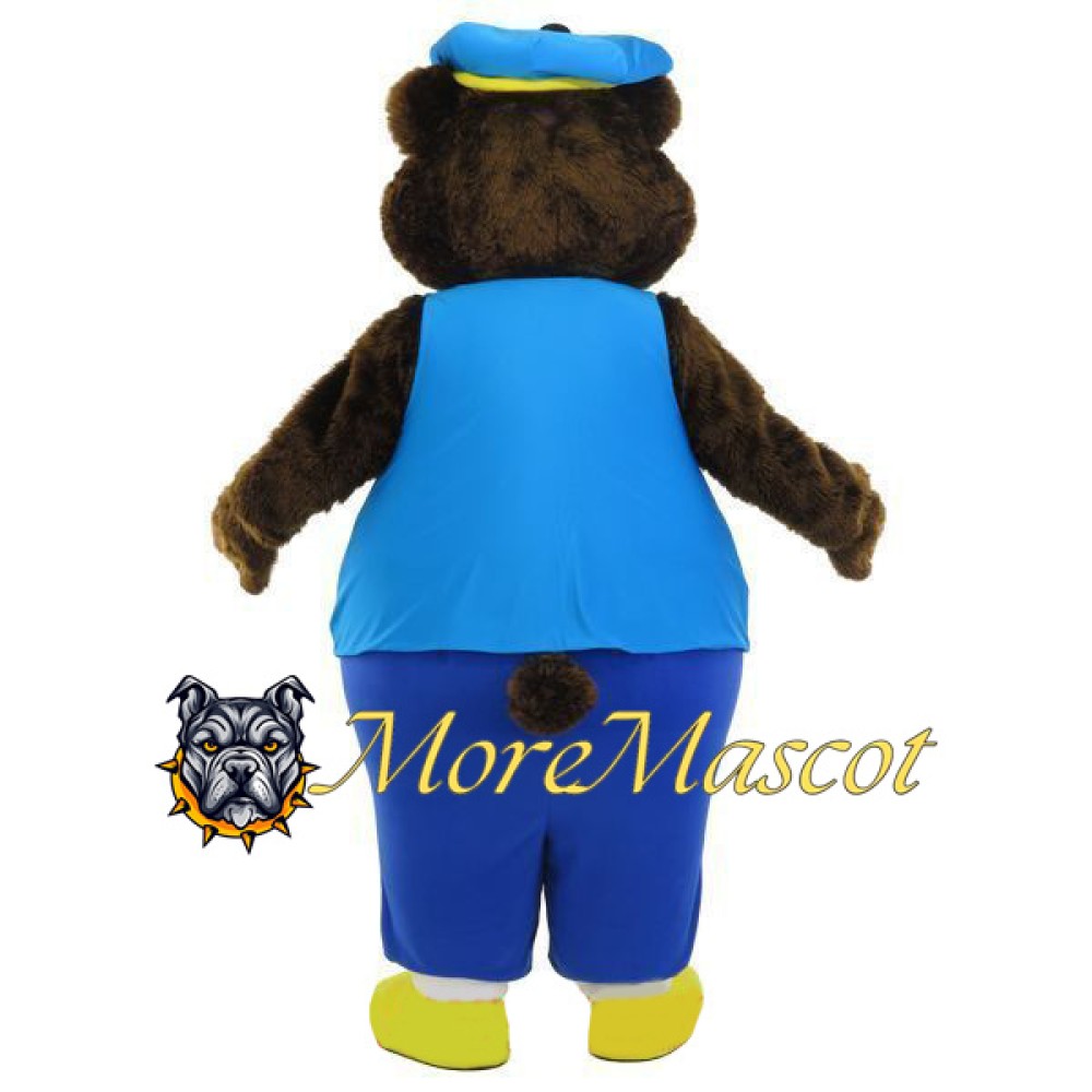 Blue Suit Bear Mascot Costume