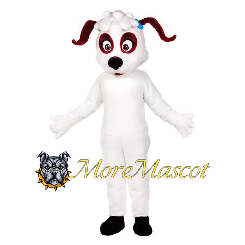 White Dog Mascot Adult Costume