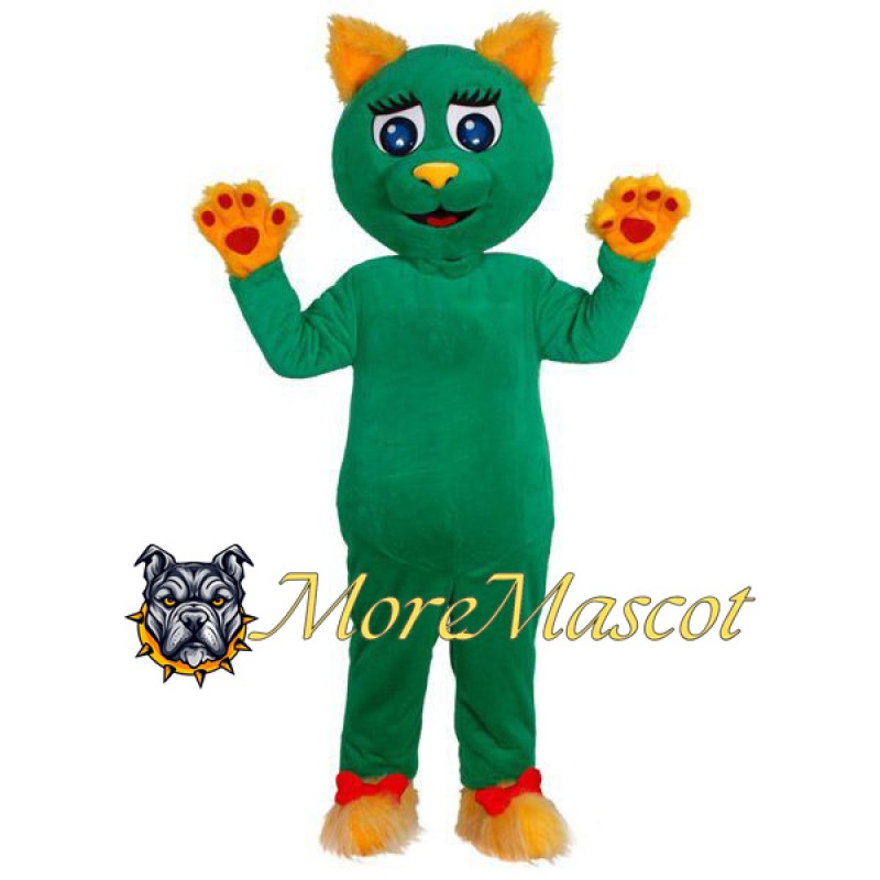 Green Cat Mascot Costume