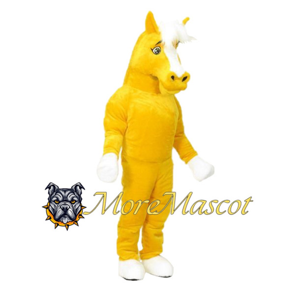 Power Yellow Horse Mascot Costume