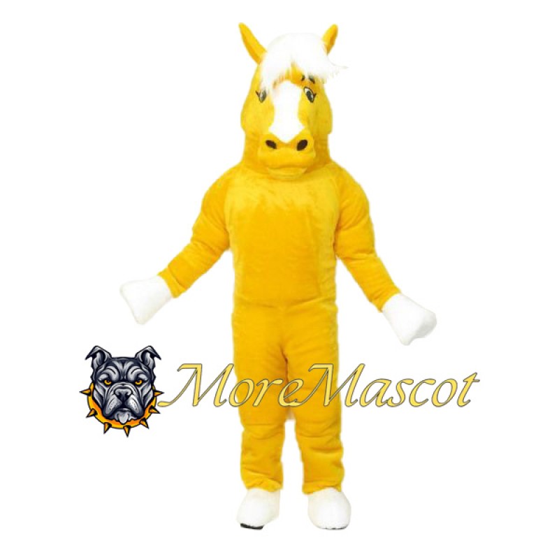 Power Yellow Horse Mascot Costume