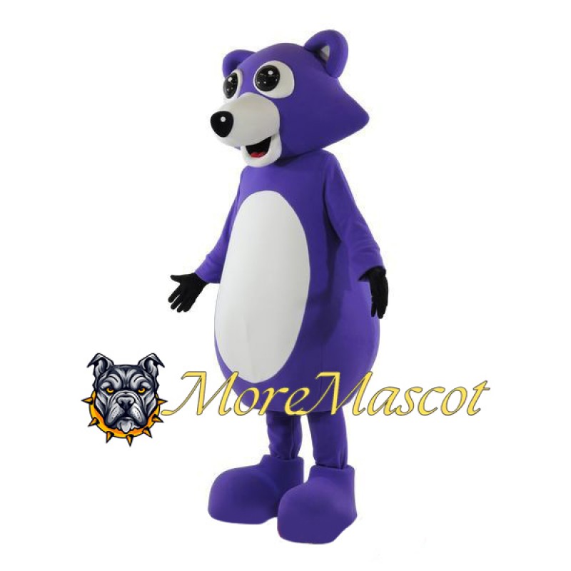 Purple Raccoon Mascot Costume
