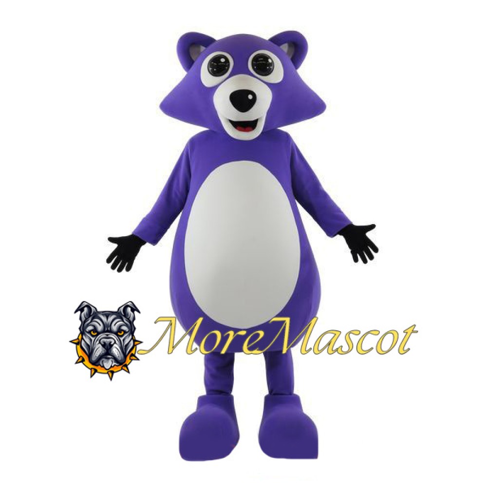 Purple Raccoon Mascot Costume