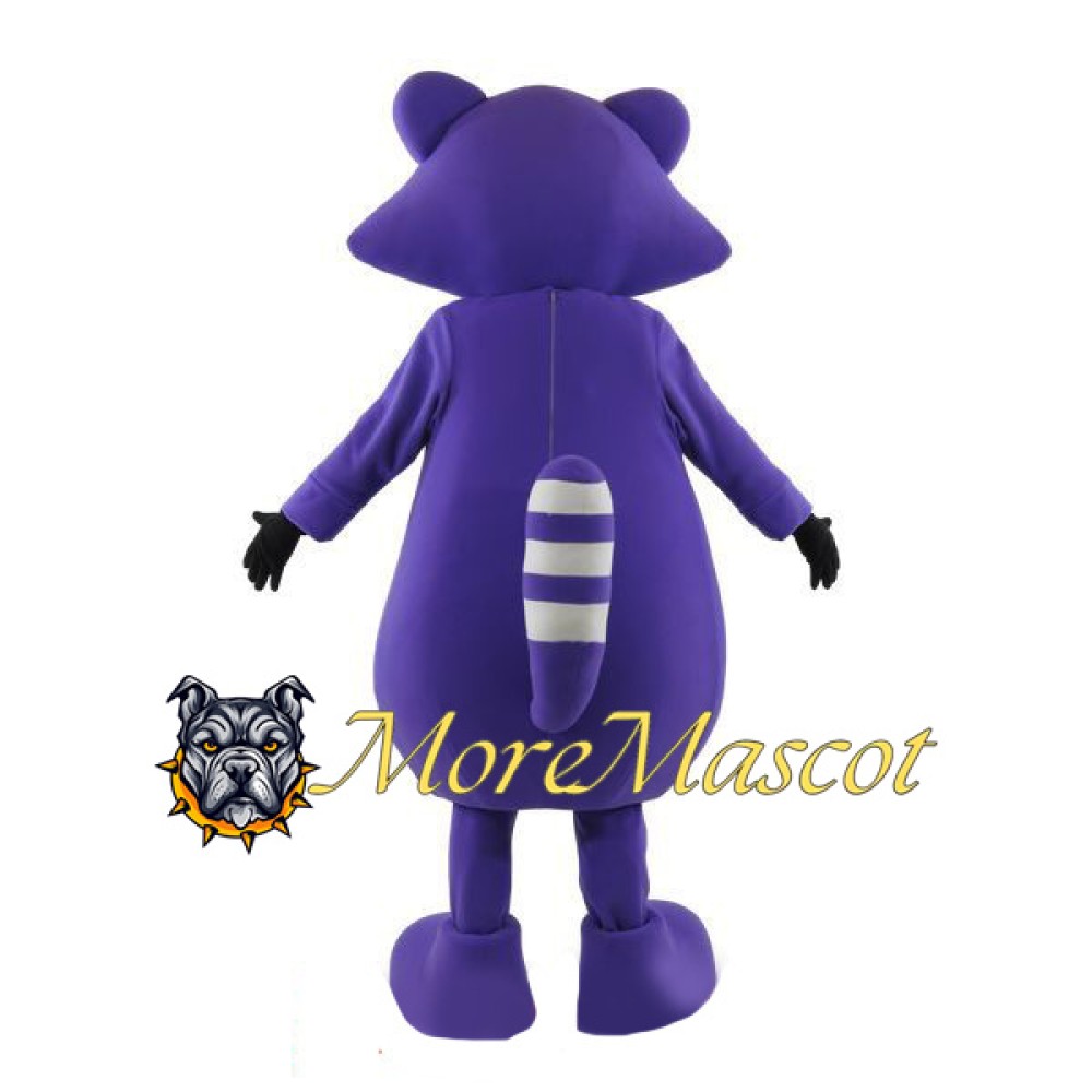 Purple Raccoon Mascot Costume