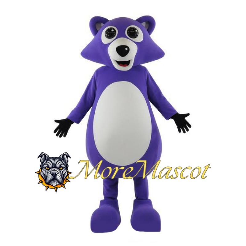 Purple Raccoon Mascot Costume