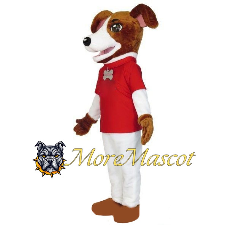 Happy White Dog Mascot Costume
