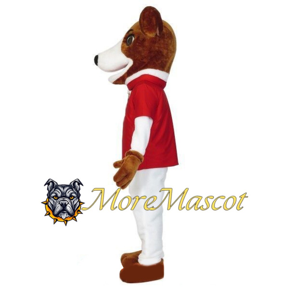 Happy White Dog Mascot Costume