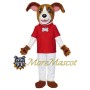 Happy White Dog Mascot Costume