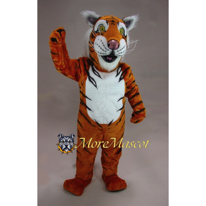 Friendly Adult Tiger Mascot Costume