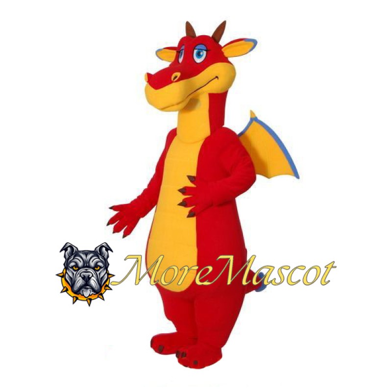 Adult Red Dragon Mascot Costume