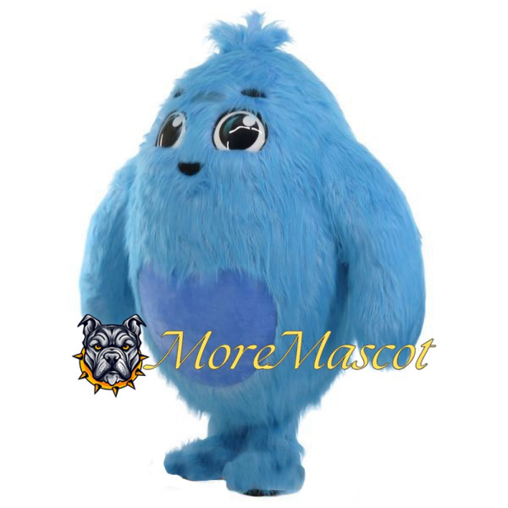 Cute Blue Monster Mascot Costume