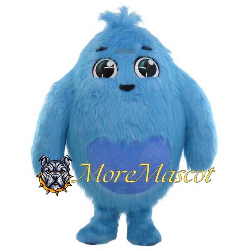 Cute Blue Monster Mascot Costume